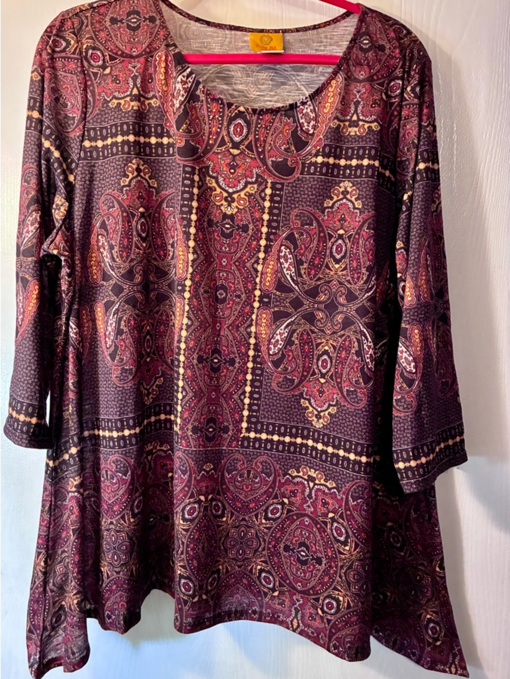 Ruby Rd. Burgundy Paisley Scoop Neck Tunic